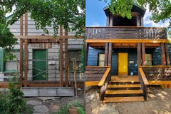 New porch with Shou Sugi Ban technology using old barn boards