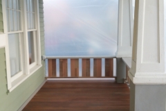 Old deck reno with modern railing and columns