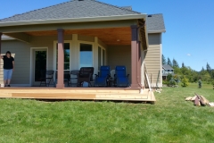 Cedar deck steps