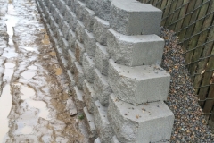 Concrete blocks retaining wall