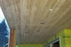 Cedar tongue and groove ceiling