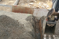 Plumbing drainage dig over the foundation