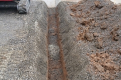 Plumbing drainage dig over the foundation