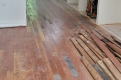 Recycled hardwood floor installation (fir)